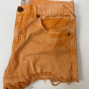 Free People Orange Jean Shorts size 29